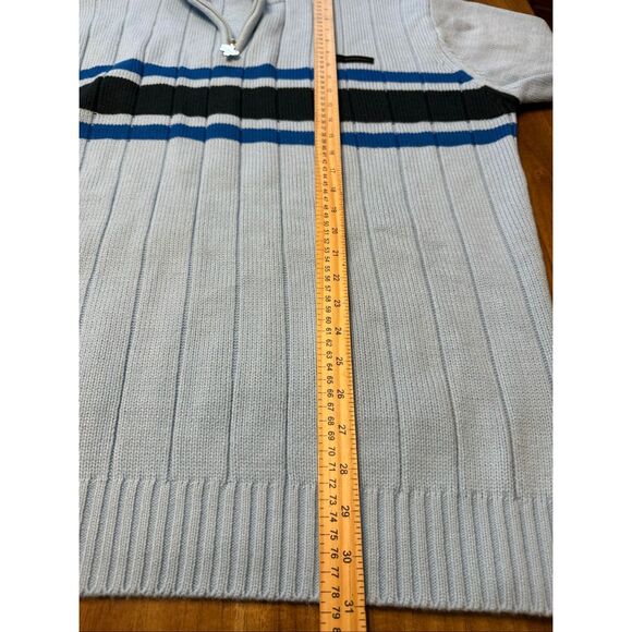 Vtg Southpole Sweater Mens X-Large Mock neck Striped Hip Hop 90s Y2k Quarter Zip - Picture 9 of 9